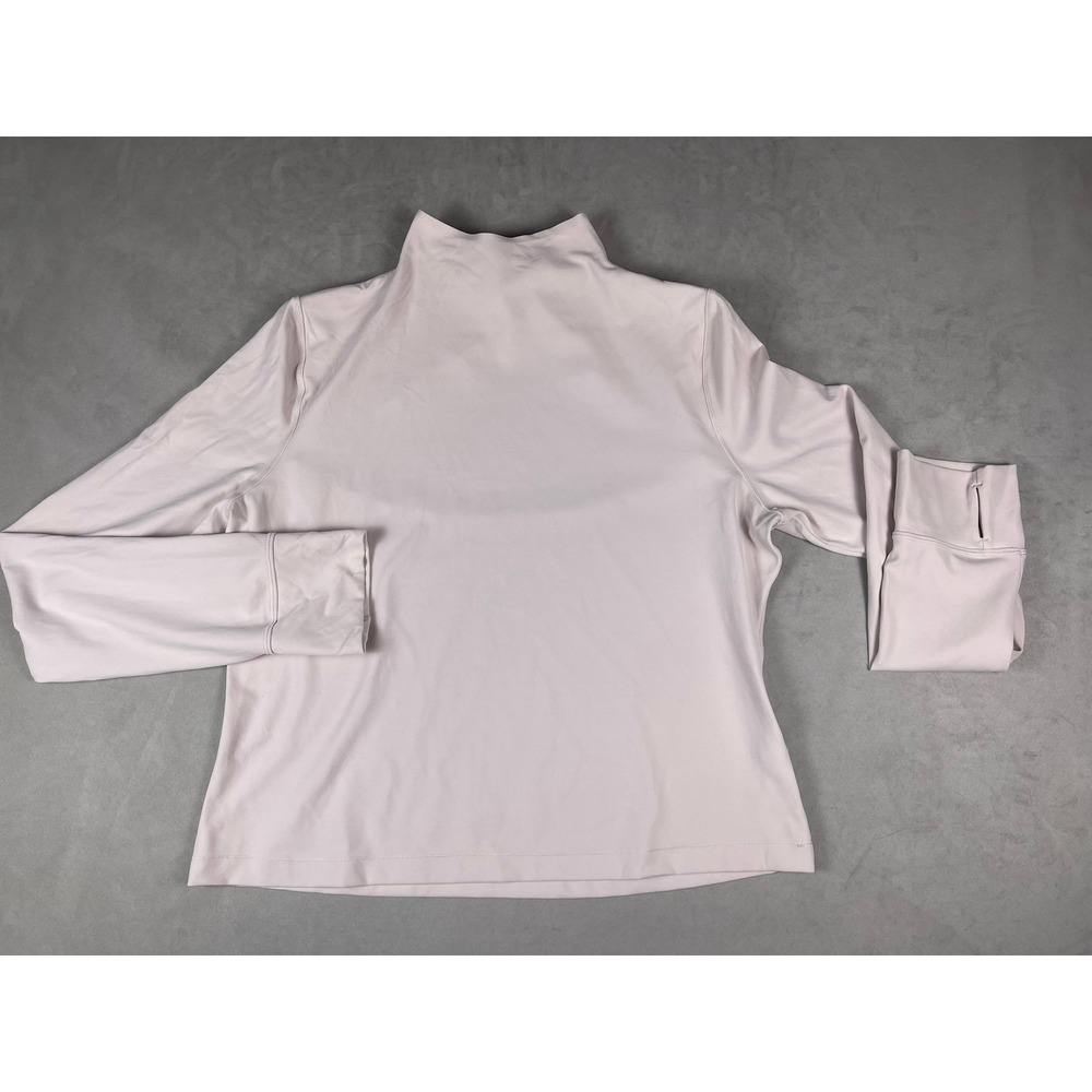 FLX Active Outdoor Mock Neck Open Back Long Sleeve Top Lavender XXL Thumbholes